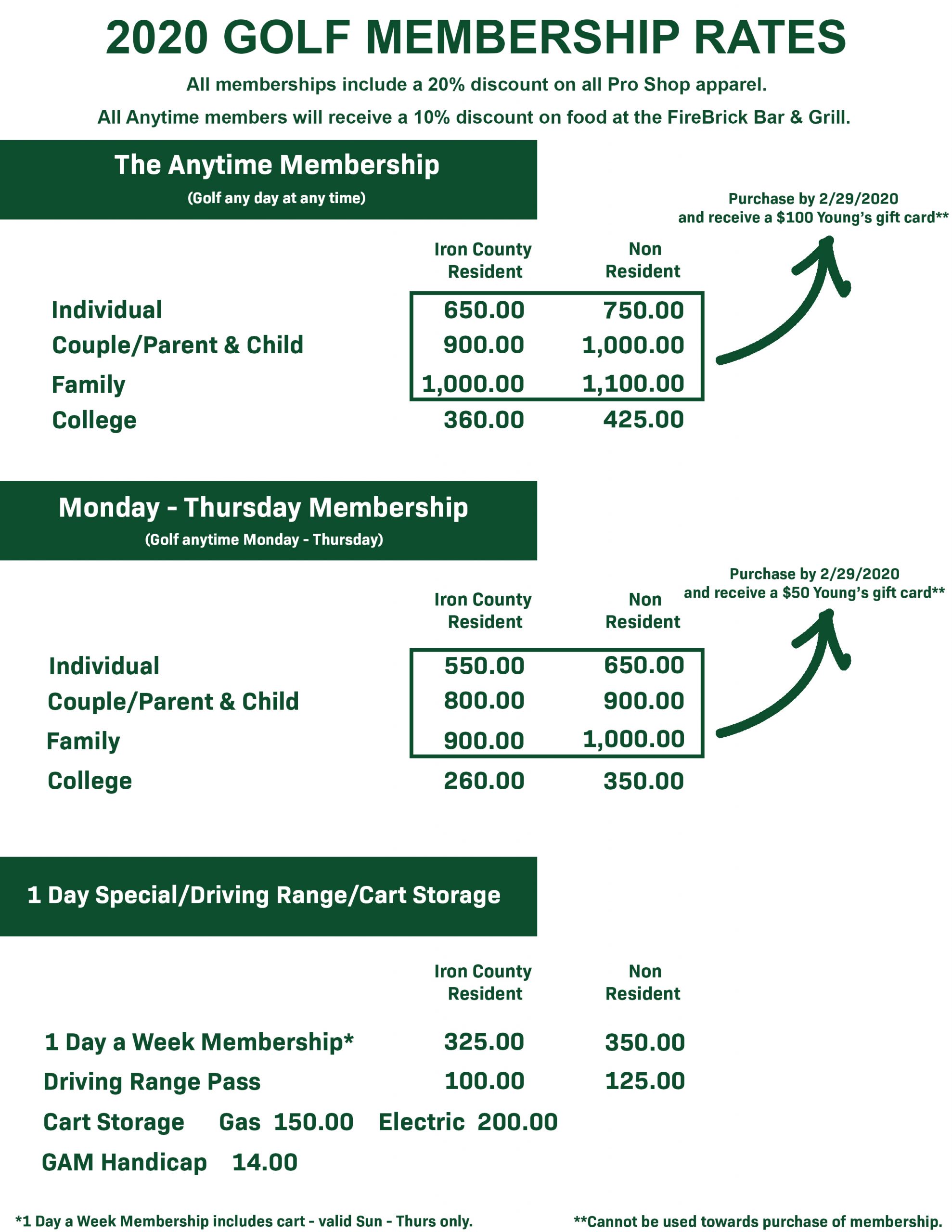 Golf Rates Email 2020 Golf Rates Email 2020