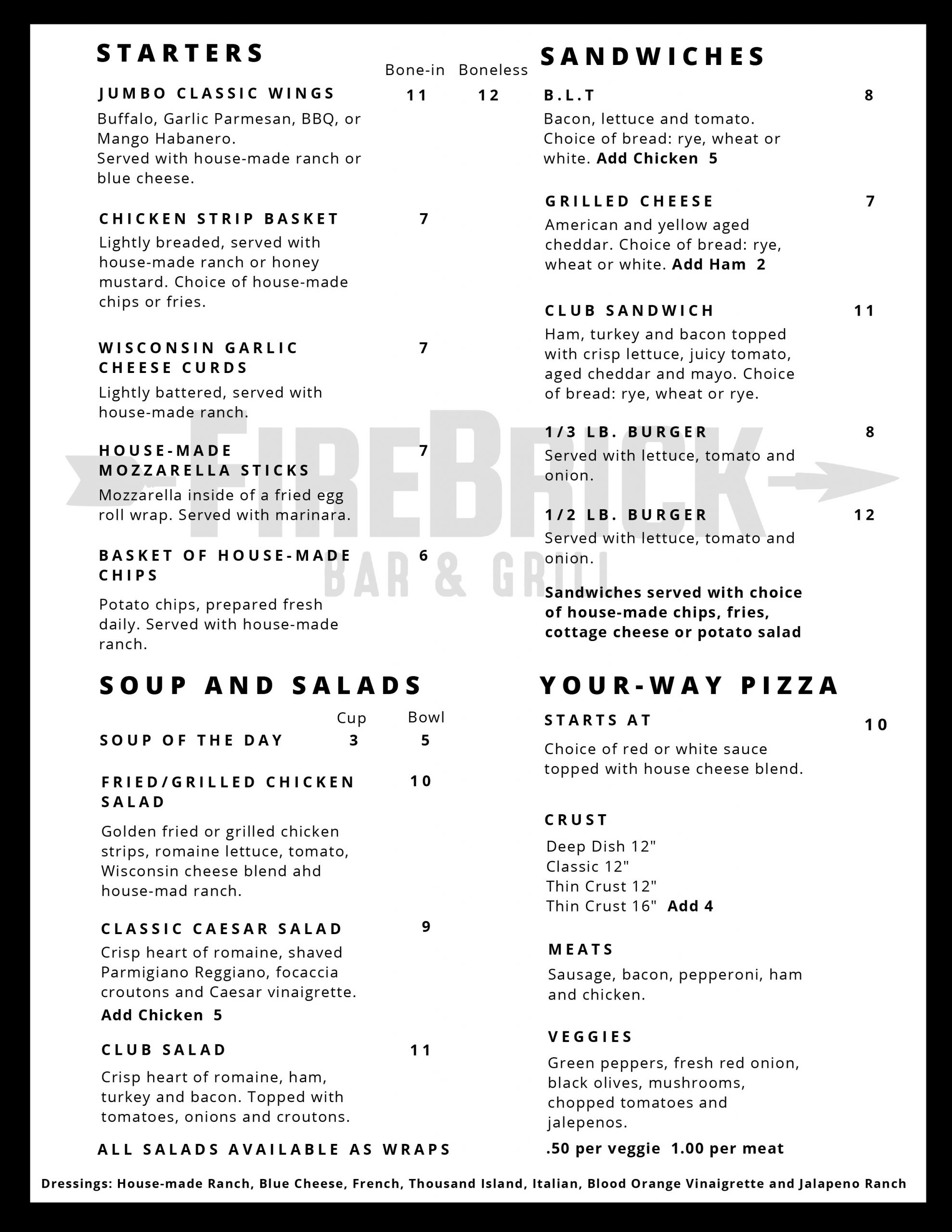 Black and White Simple Elegant Menu Black and White Simple Elegant Menu